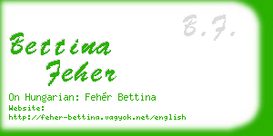 bettina feher business card